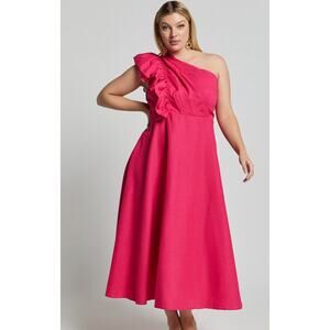 knee length dresses for ladies Loide Fern Green Midi Dress – Maison Safiyaa USA